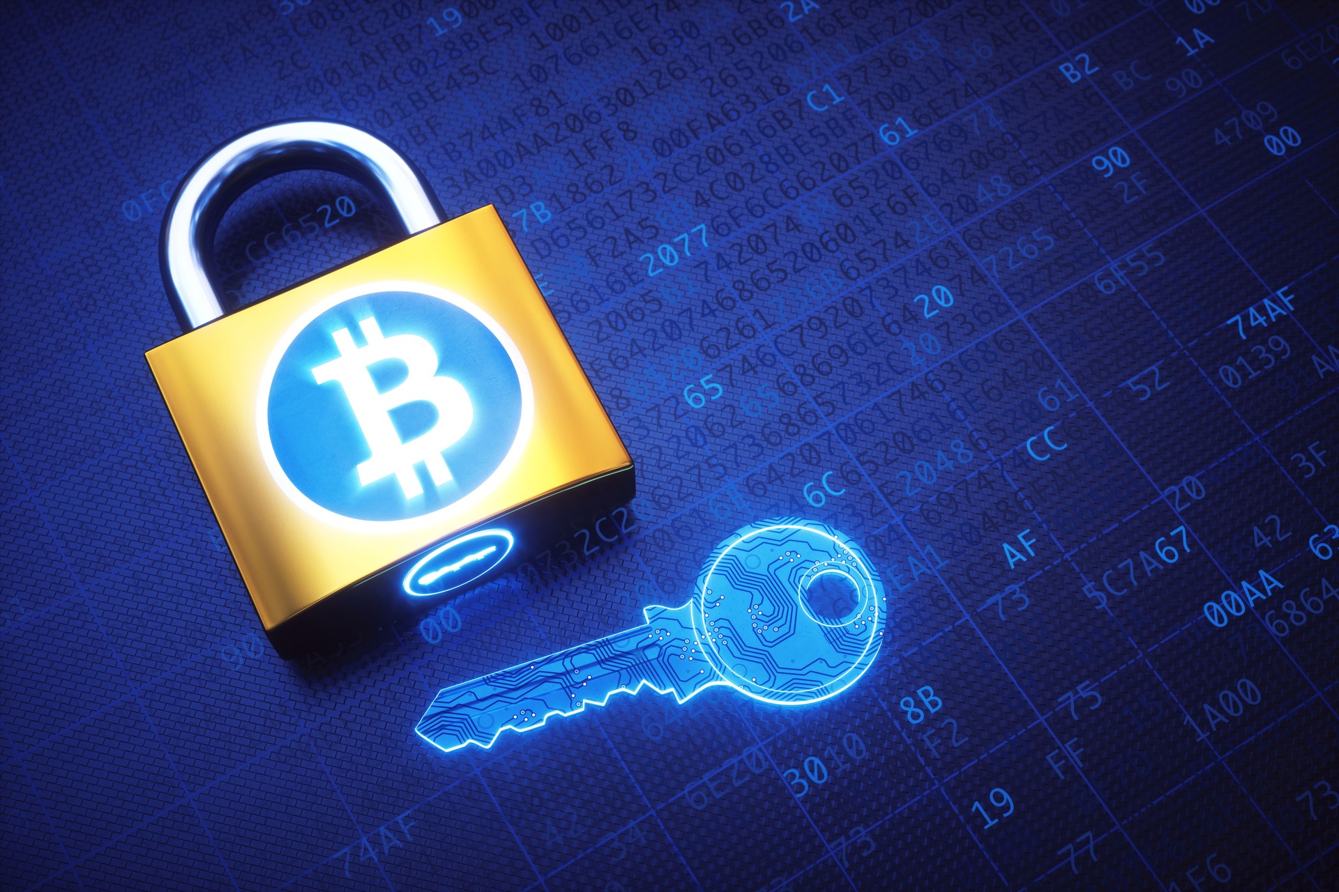 Bitcoin blockchain encryption security lock